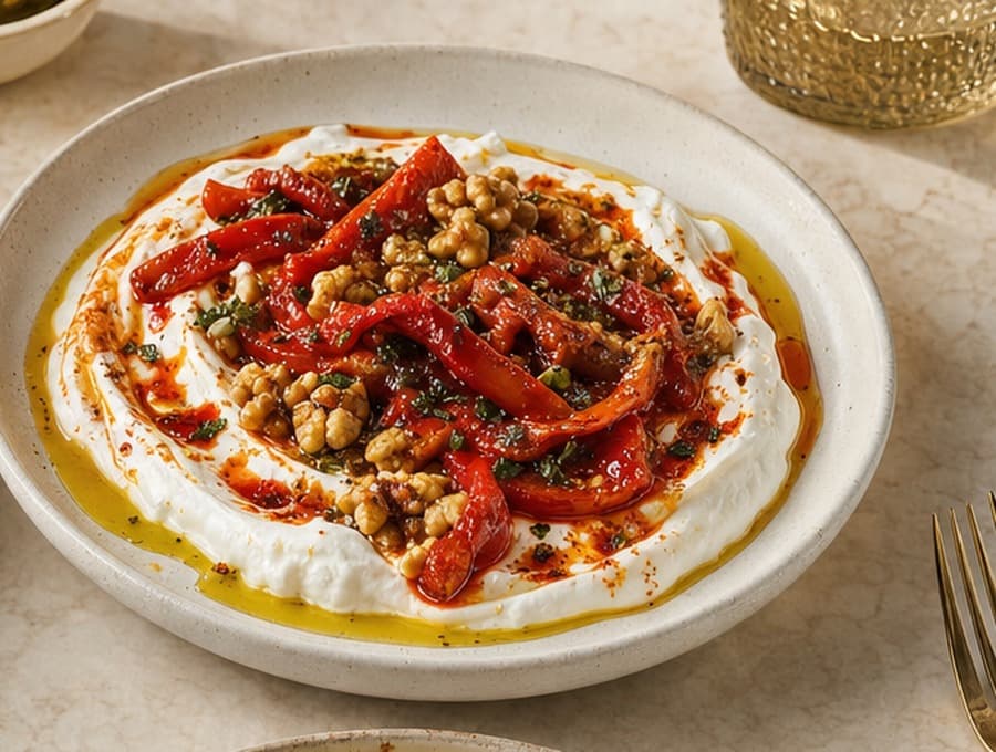 Roasted Pepper Labneh Bowl